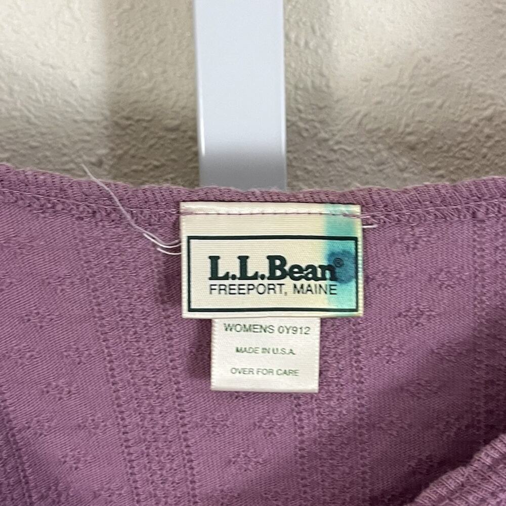 Vintage L.L.Bean Textured Cotton Top Women’s XL Purple Boat Neck Made USA - Picture 5 of 6